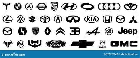 Big set of car brand logo editorial photography. Illustration of ...