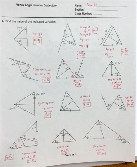 Worksheet Triangle Sum And Exterior Angle Theorem | Excelguider.com