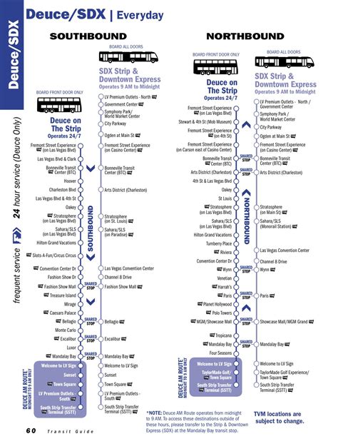 The Deuce Transit Map Las Vegas Las Vegas Map, North Park, The Strip ...