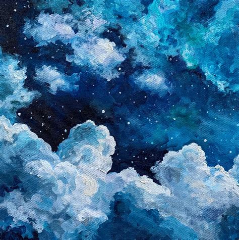 Original Painting Celestial Night Clouds and Sky Wall Art - Etsy Canada ...