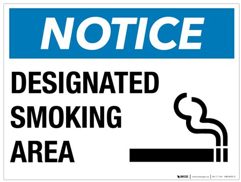 Smoking Area Signs Printable