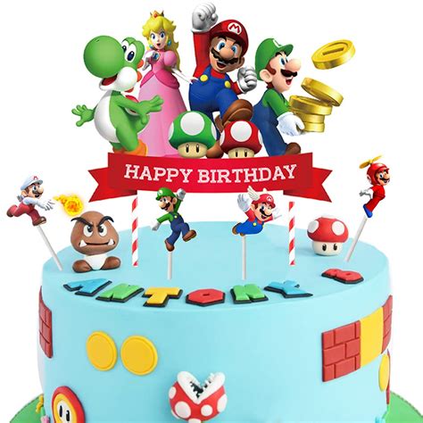 Buy WELL BUY 5pcs Super Mario Cake Toppers Super Mario Cupcake Toppers ...