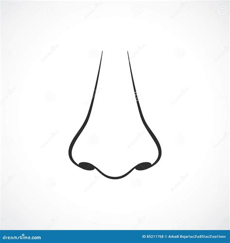 Outline nose vector icon stock vector. Illustration of nose - 85211768