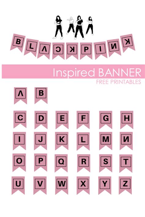 a pink banner with letters and people on it