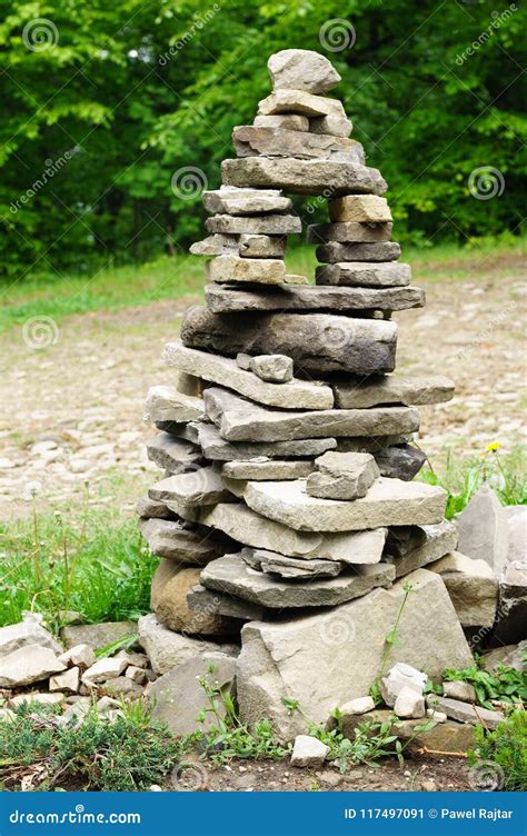 A Small Building Made of Stones Resembling a Pyramid, Pagoda. Gray ...