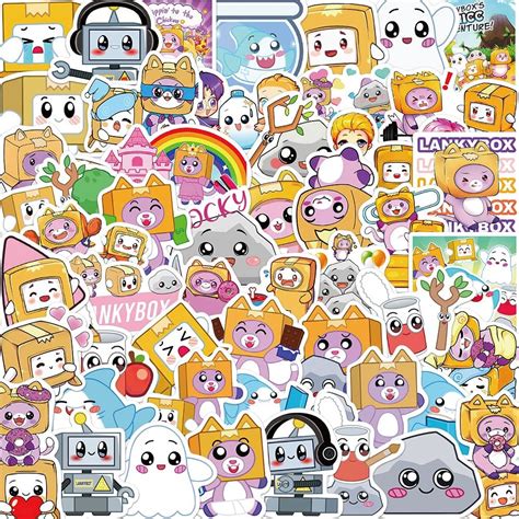 Buy Lankybox Stickers 50Pcs Lankybox Toys Waterproof Stickers Pack for ...