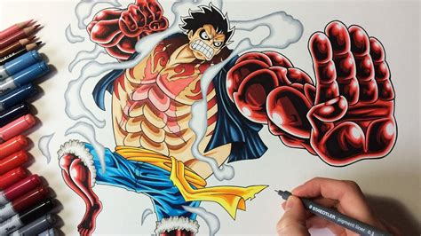 Drawing Monkey D. Luffy - Gear 4 - YouTube