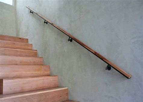 modern simple sleek wall mounted wooden handrails | Wood handrail ...