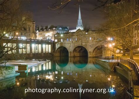 Pulteney Bridge, Bath at night. Available to buy as 20in x 16in mounted ...