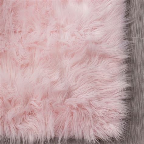 Ultra Soft Faux Sheepskin Fur Rug SER01 Light Pink 3' X 5' - Walmart.com