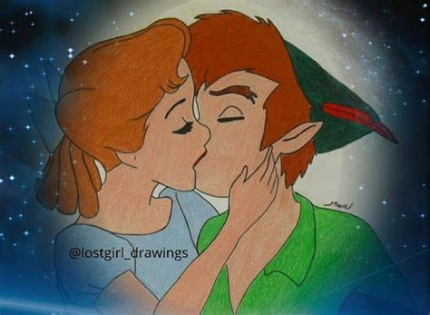 Peter Pan and Wendy kiss by lostgirlxx on DeviantArt