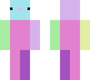 Rainbow cute axolotl | Minecraft Skin