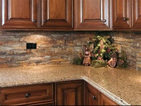 Stone backsplash | Stone backsplash kitchen, Stone backsplash, Rustic ...