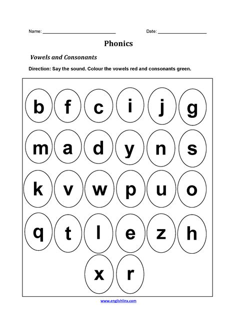 Vowels And Consonants Printables - Printable Word Searches