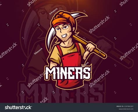 Editable Miners Mascot Logo Template: เวกเตอร์สต็อก (ปลอดค่าลิขสิทธิ์ ...