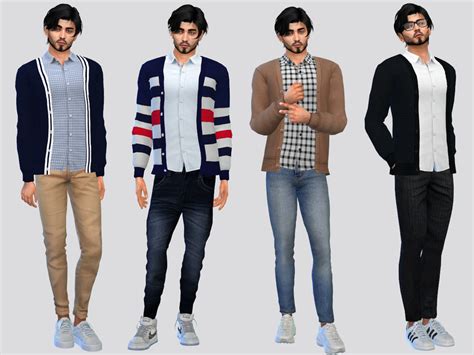 McLayneSims' Dunne Casual Cardigan Sims 4 Men Clothing, Sims 4 Male ...