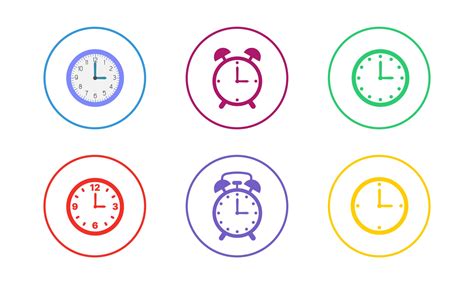 Colorful Clock Icon Set 2209241 Vector Art at Vecteezy