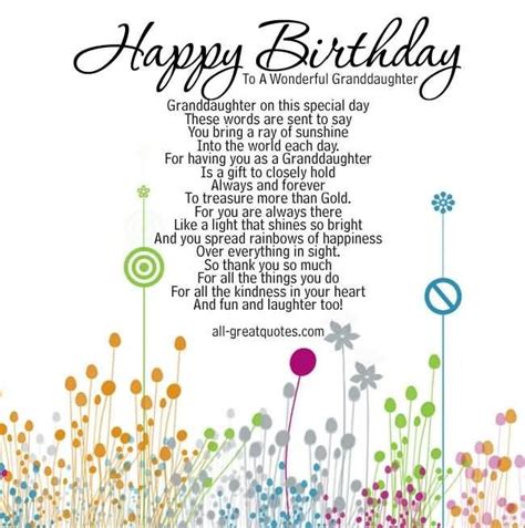 Birthday Wishes To Write For Sweet Granddaughter | Birthday verses for ...