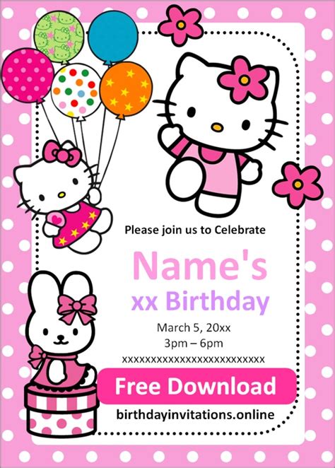 Hello Kitty Invitations Birthday Invitations