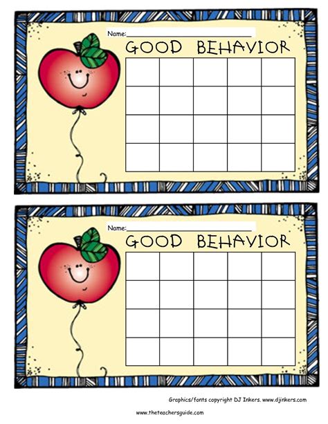 Free Printable Blank Behavior Charts