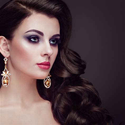 Stock Photo Beautiful woman face with perfect makeup 09 free download