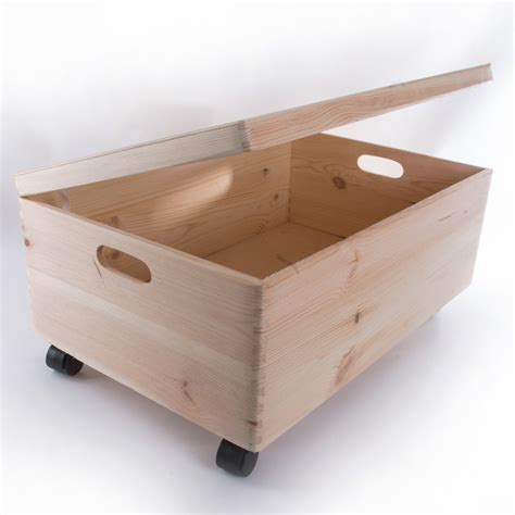 Extra Large Wooden Storage Box With Lid And Handles / Toy Chest Trunk ...