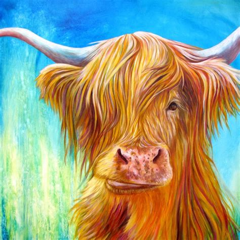 Highland Cow, Oil Painting by Kate Green Available as print from Kate's ...