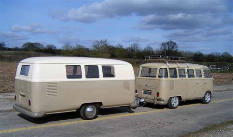 Cars & Caravans: VW Camper conversion being towed by a VW camper van