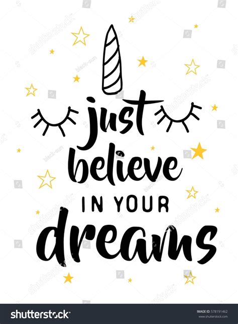 Just Believe Your Dreams Typography Girl Stock Vector (Royalty Free ...