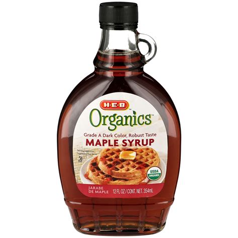 H-E-B Organics Dark Robust Taste Maple Syrup - Shop Syrup at H-E-B