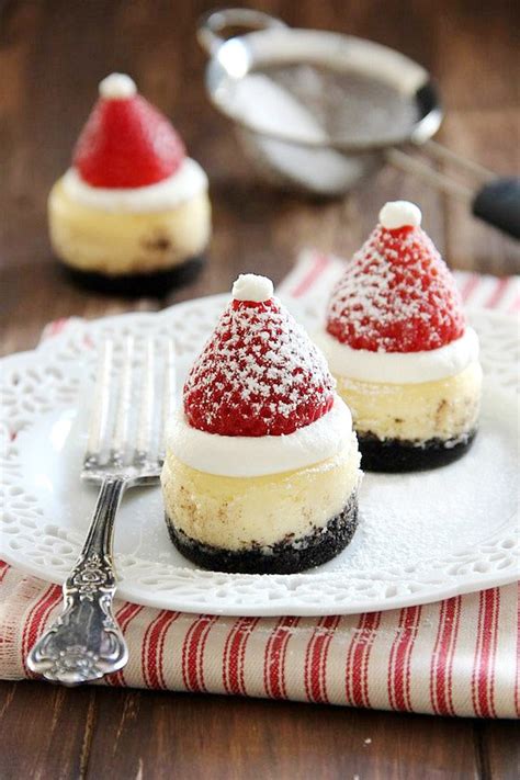 Santa Hat Mini Cheesecakes at Craving Nomz