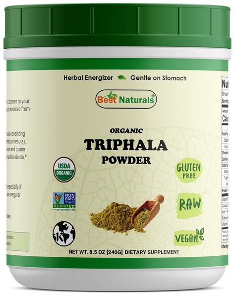 Best Naturals Certified Organic Triphala Powder 8.5 OZ (240 Gram), Non ...