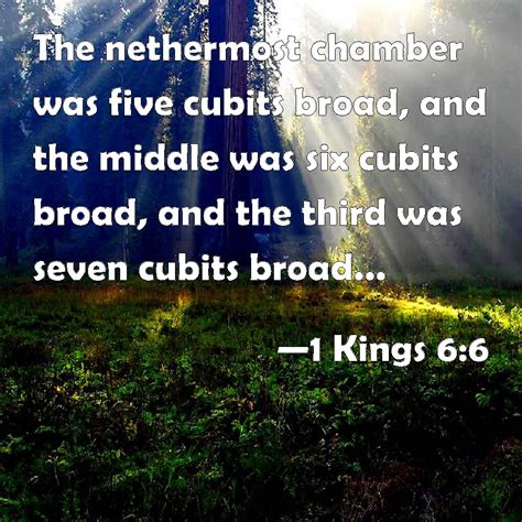 1 Kings 6:6 The nethermost chamber was five cubits broad, and the ...