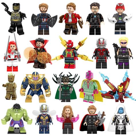 Lego Marvel Minifigures Super Heroes Black Panther Thor Avengers Mini ...