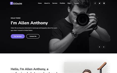 Zoomin - Photography Portfolio Website Template