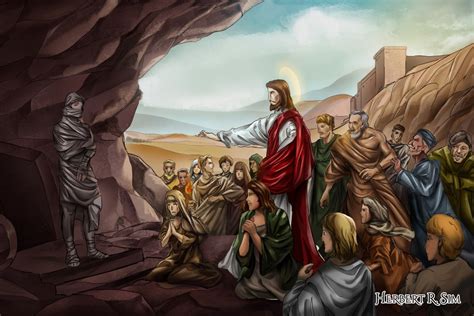 herbert-sim-miracles-of-jesus-christ-resurrection-of-lazarus-bible-art ...