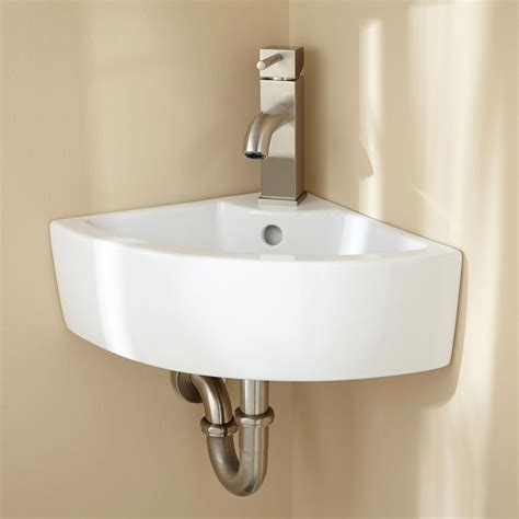 Melda Wall-Mount Corner Bathroom Sink - Bathroom Sinks - Bathroom ...