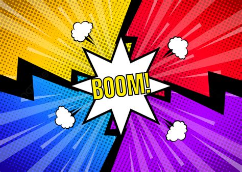 Boom Pop Art Cartoon Comic Zoom Background, Comic, Cartoon, Zoom ...