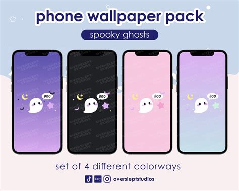 4 Cute Spooky Ghost Phone Wallpaper Halloween Phone - Etsy