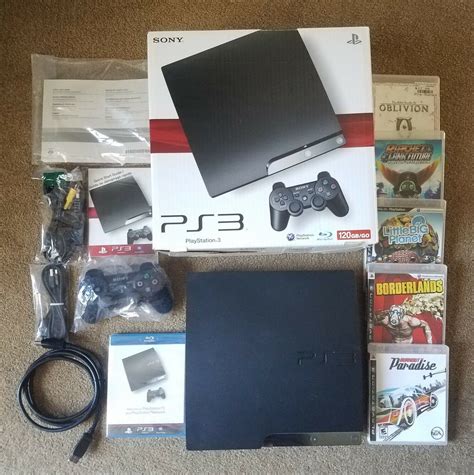 SONY PLAYSTATION 3 SLIM GAME CONSOLE 120GB - WITH BOX, ACCESSORIES ...