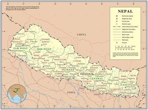 Nepal roads map - India nepal border road map (Southern Asia - Asia)