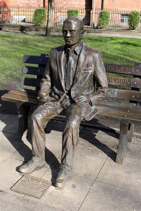 Alan Turing Statue Sackville Gardens Manchester. Bronze statue of Alan ...