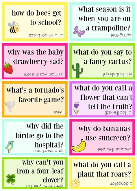 Lunch Box Jokes for Spring, FREE PRINTABLE Funny jokes