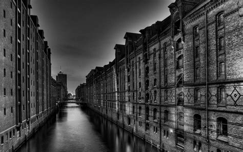 Wasser Stadtlandschaften Architektur Gebäude Graustufen Monochrome ...