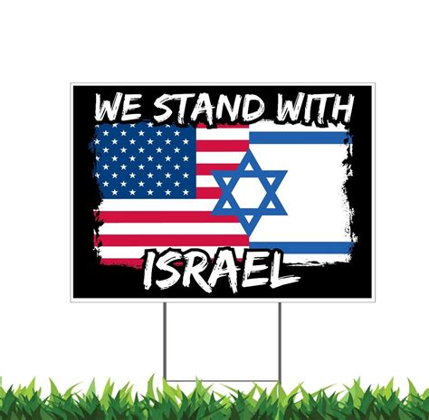 Stand With Israel, Support Israel, USA Flag Israel Flag, Yard Signs ...