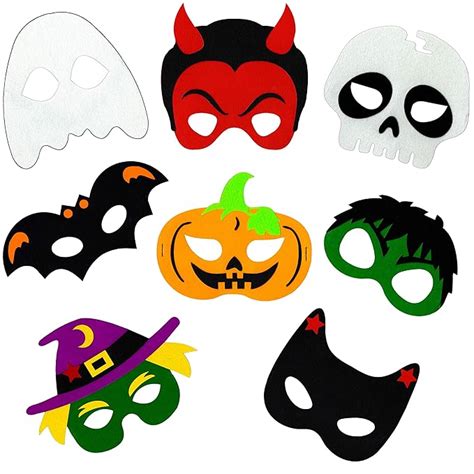 Buy Halloween Masks for Kids - 8 Felt Masks, Great for Halloween Themed ...