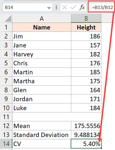 Calculate the Coefficient of Variation (CV) in Excel - Easy Formula!