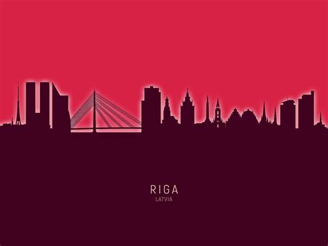 Riga Latvia Skyline Digital Art by Michael Tompsett - Fine Art America