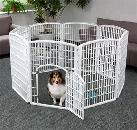 8 Panel Pet Pen for Dogs White Indoor Outdoor Containment Small Medium ...