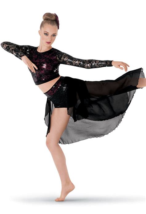 2-Piece Long-Sleeve Sequin Costume | Contemporary dance outfits, Modern ...